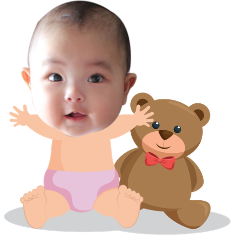  Chibi Baby and Bear - mẫu 1 