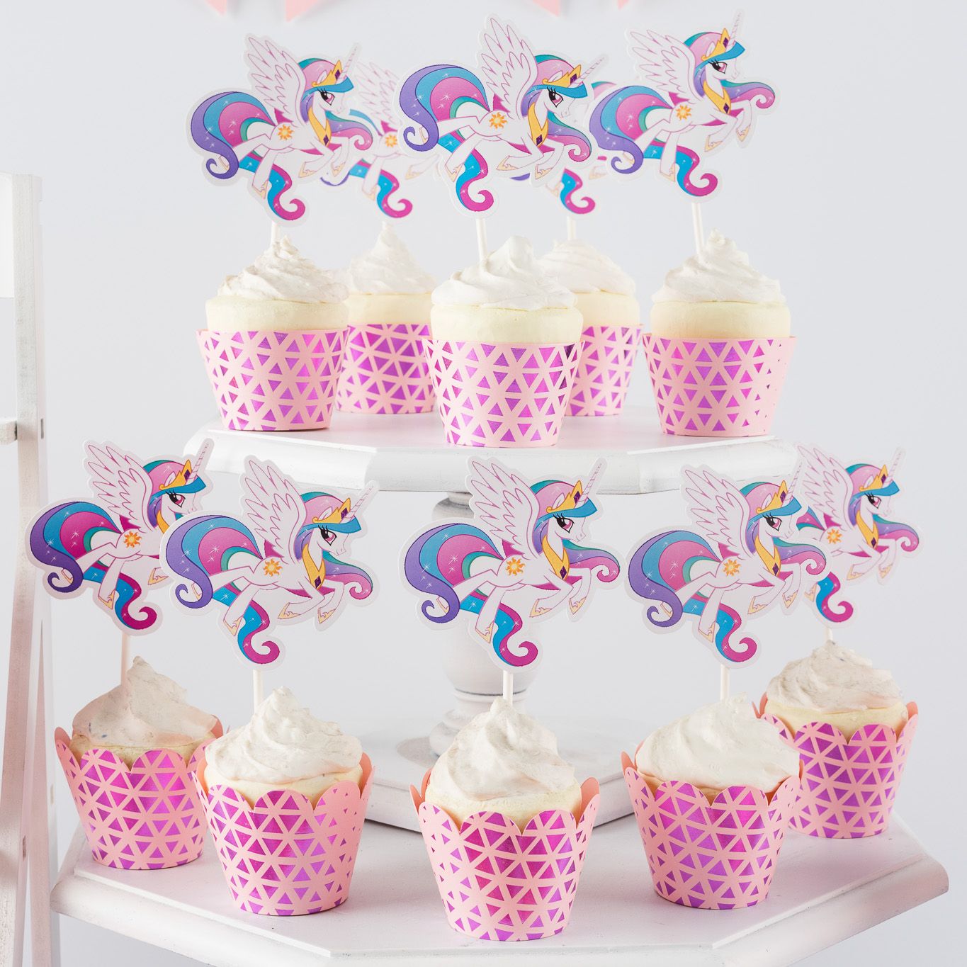 Que cắm Bánh Cupcake - Unicorn (set 10)