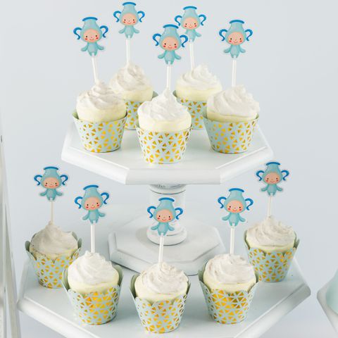  Que cắm Bánh Cupcake - cung Bảo Bình (set 10) 