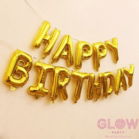  Bóng nhôm bộ chữ Happy Birthday - Vàng Gold 