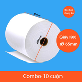 Combo 10 cuộn giấy in bill K80 - phi 65