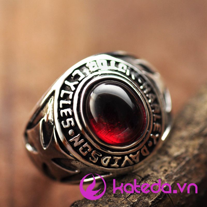 Nhẫn Bạc Đá Garnet KATEDA