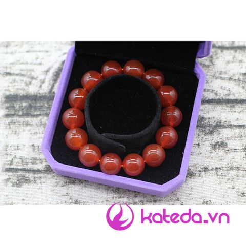 Vòng tay Đá Mã Não Đỏ 14mm KATEDA