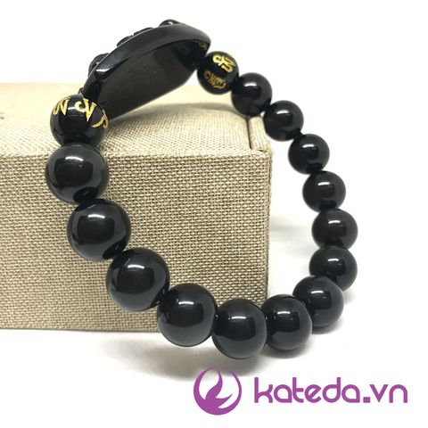 Vòng Tay Phật Bản Mệnh Đá Obsidian Phật A Di Đà KATEDA