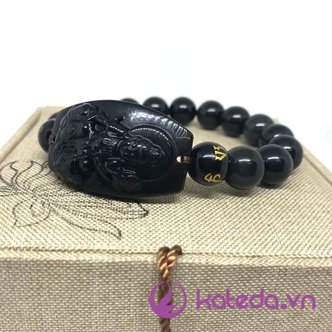 Vòng Tay Phật Bản Mệnh Đá Obsidian Phổ Hiền Bồ Tát KATEDA