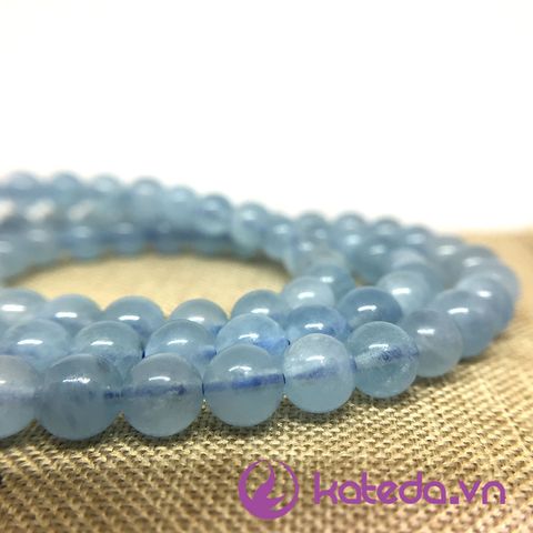 Vòng Tay Aquamarine 6MM Quấn 3 Vòng (108 hạt) KATEDA