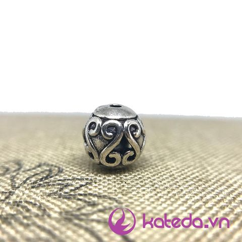 Charm Bạc Thái Khắc Hoa Văn Số 6 Size 9.5*9.5mm KATEDA