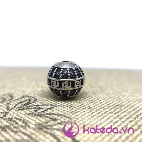 Charm Bạc Thái Khắc Hoa Văn Số 9 Size 9.5*9.5mm KATEDA