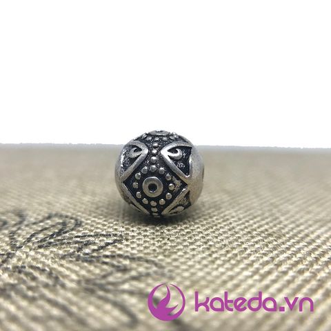 Charm Bạc Thái Khắc Hoa Văn Số 10 Size 9.5*9.5mm KATEDA