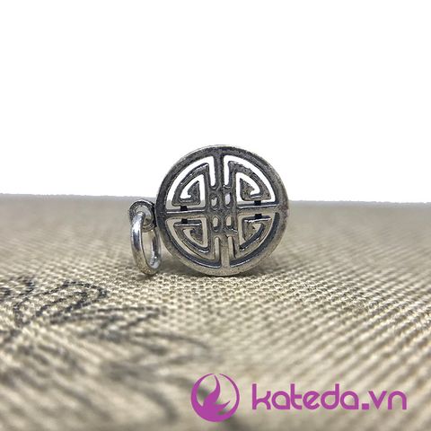 Charm Chữ Thọ Mặt Treo Bạc Thái Size 12mm KATEDA