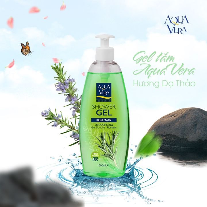  GEL TẮM DƯỠNG DA AQUAVERA CHIẾT XUẤT HƯƠNG THẢO 500ML 