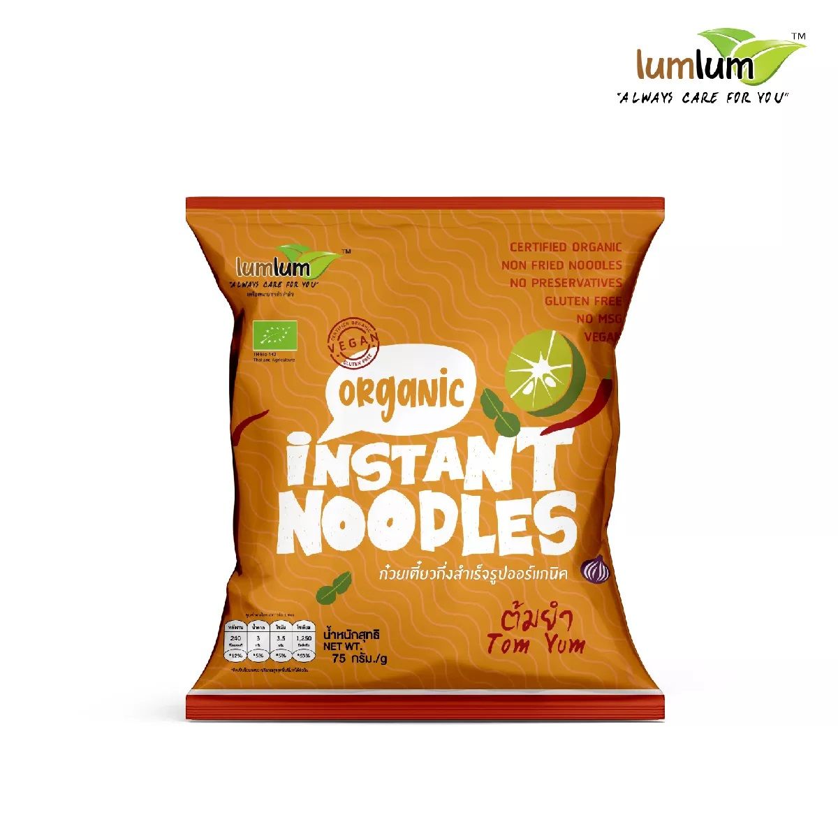  MÌ GẠO LỨT HỮU CƠ VỊ TOM YUM LUMLUM 75G 