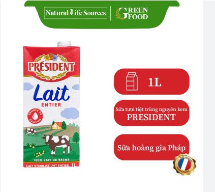  SỮA PRESIDENT FULL CREAM 3.5% 1L 