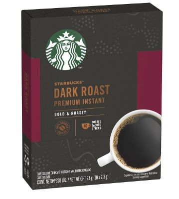  CÀ PHÊ HÒA TAN CAO CẤP RANG ĐẬM STARBUCKS DARK 10X2.3G 