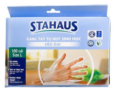  GĂNG TAY TỰ HỦY SINH HỌC STAHAUS SIÊU DAI SIZE L (100 CÁI/HỘP) 