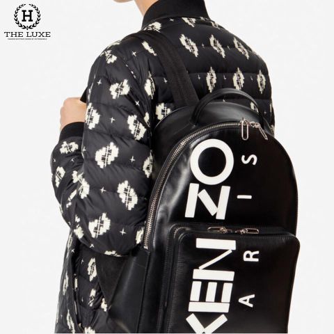  Balo Kenzo Đen Chữ Trắng 