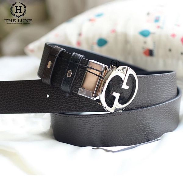 Belt Gucci Khóa Tròn Xoay 2 Mặt Đen/Chocolate