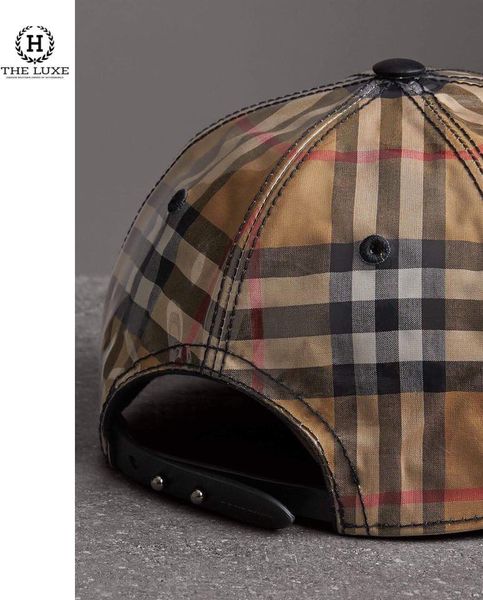 BURBERRY Laminated Vintage Check Baseball Cap