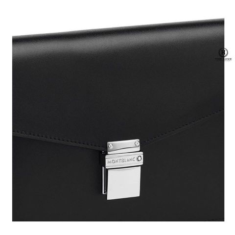  Clutch Montblanc Đen Trơn Khóa Cài Trắng 