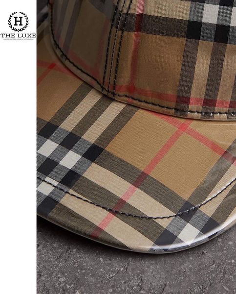 BURBERRY Laminated Vintage Check Baseball Cap