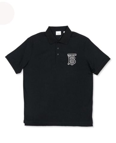  Polo Burberry Đen Thêu Tag Ngực TB 