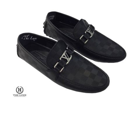  Louis Vuitton Hockenheim Black Damier Moccasins 