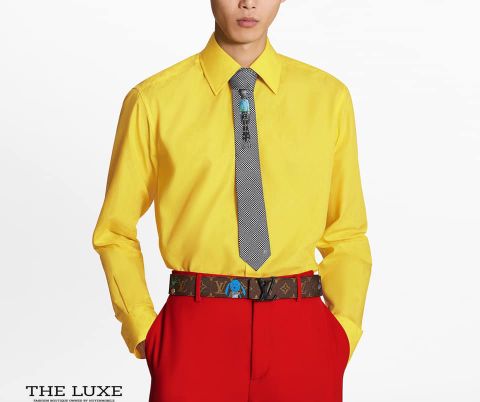 Belt Louis Vuitton Zoom Mono Nâu Vàng 