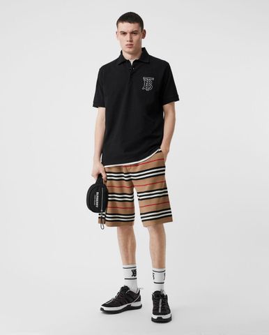  Polo Burberry Đen Thêu Tag Ngực TB 