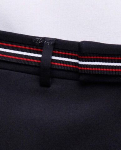  Quần âu vải kaki Dior đen cạp viền trắng đỏ 