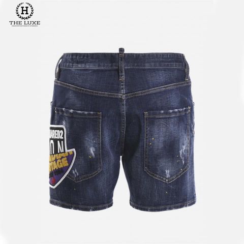  Quần Short Jeans Dsquared2 Xanh Thêu Tag Canada Đùi 