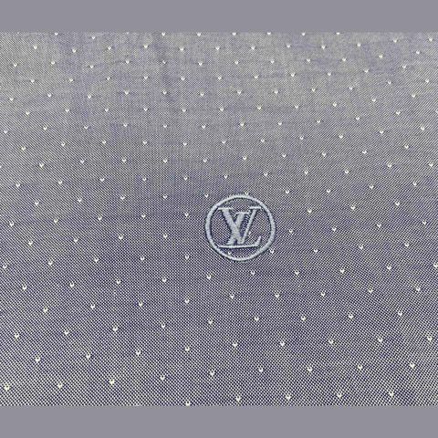  Sơ Mi Louis Vuitton Dài Tay Xanh Chấm Bi Tag Hông 