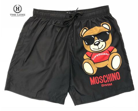  Quần short gió Moschino đen hình gấu 