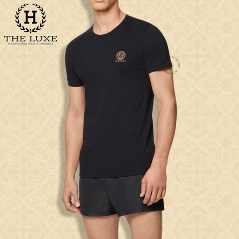  T-shirt  Versace  Đen Họa Tiết 