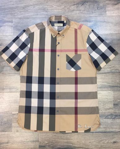  Sơ mi Burberry SS17 màu Camel check lệch 