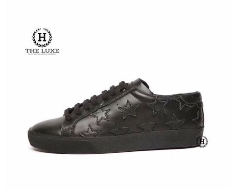  Saint Laurent Black Leather Stars Court Classic Sneakers 