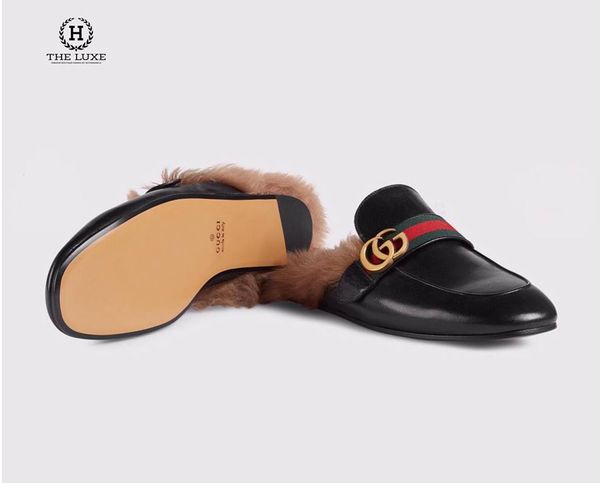 Princetown leather slipper with Double G