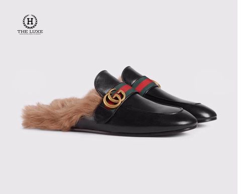  Princetown leather slipper with Double G 