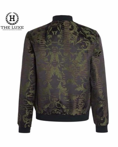  Áo khoác Bomber Versace rêu họa tiết hoa 