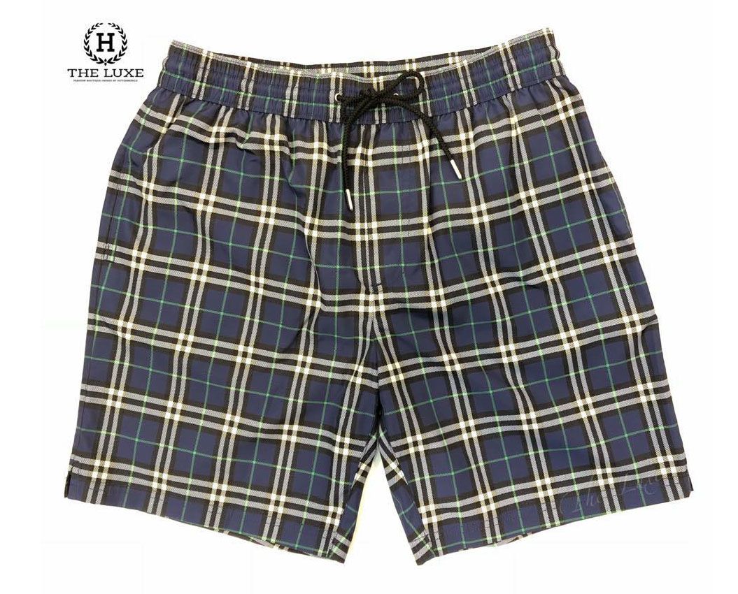 Quần short gió Burberry xanh kẻ nhỏ