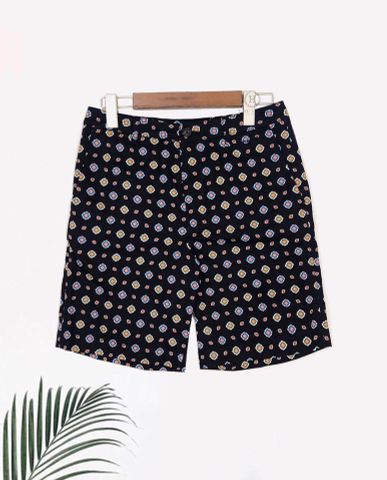  Quần Short Kenzo Xanh Navy Hoa Văn 