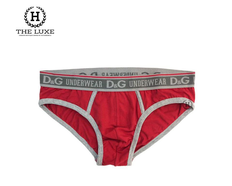 Underwear Dolce tam giác đỏ cạp chữ