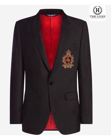  MARTINI BLAZER IN JACQUARD WOOL WITH PATCH DOLCE & GABBANA 