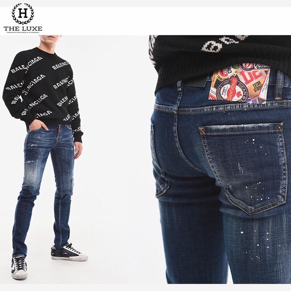 Jeans Dsquared2 Dáng Skater Xanh Tag Nhiều Màu