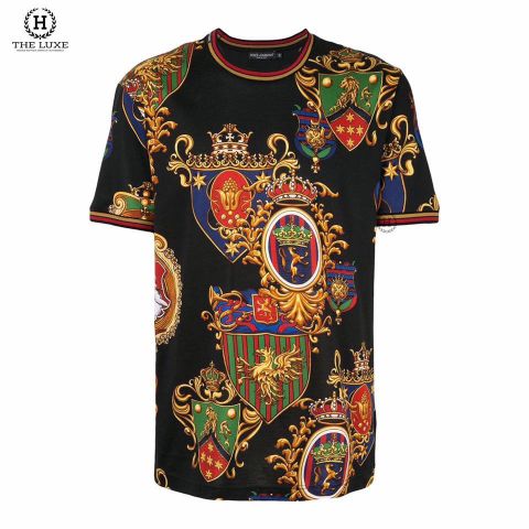  Tshirt Dolce & Gabbana Đen Huy Hiệu Ngực 