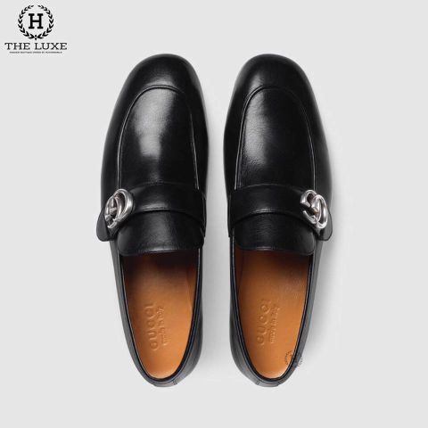  Loafer Gucci Đen Tag Bạc 