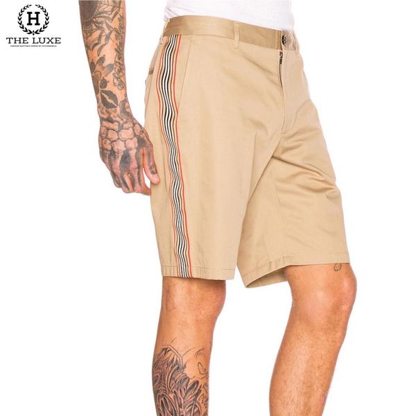 Quần Short Burberry Camel Viền Dọc