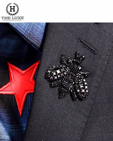  Bộ vest Dolce & Gabbana đen ong đá vạt áo 