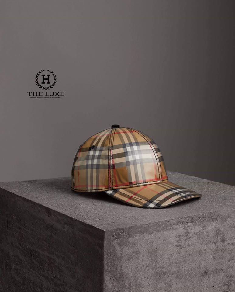 BURBERRY Laminated Vintage Check Baseball Cap