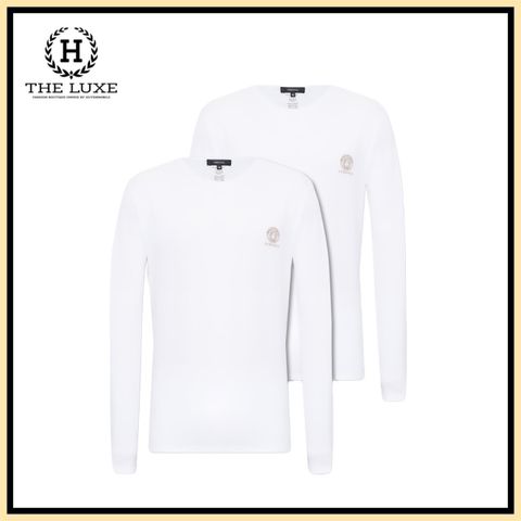  Áo thun Versace trắng dài tay logo ngực 
