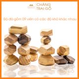 Đá Gỗ Cân Bằng Tumi ishi ( 9 Viên) - Đồ Chơi Gỗ Trẻ Em Chàng Trai Gỗ